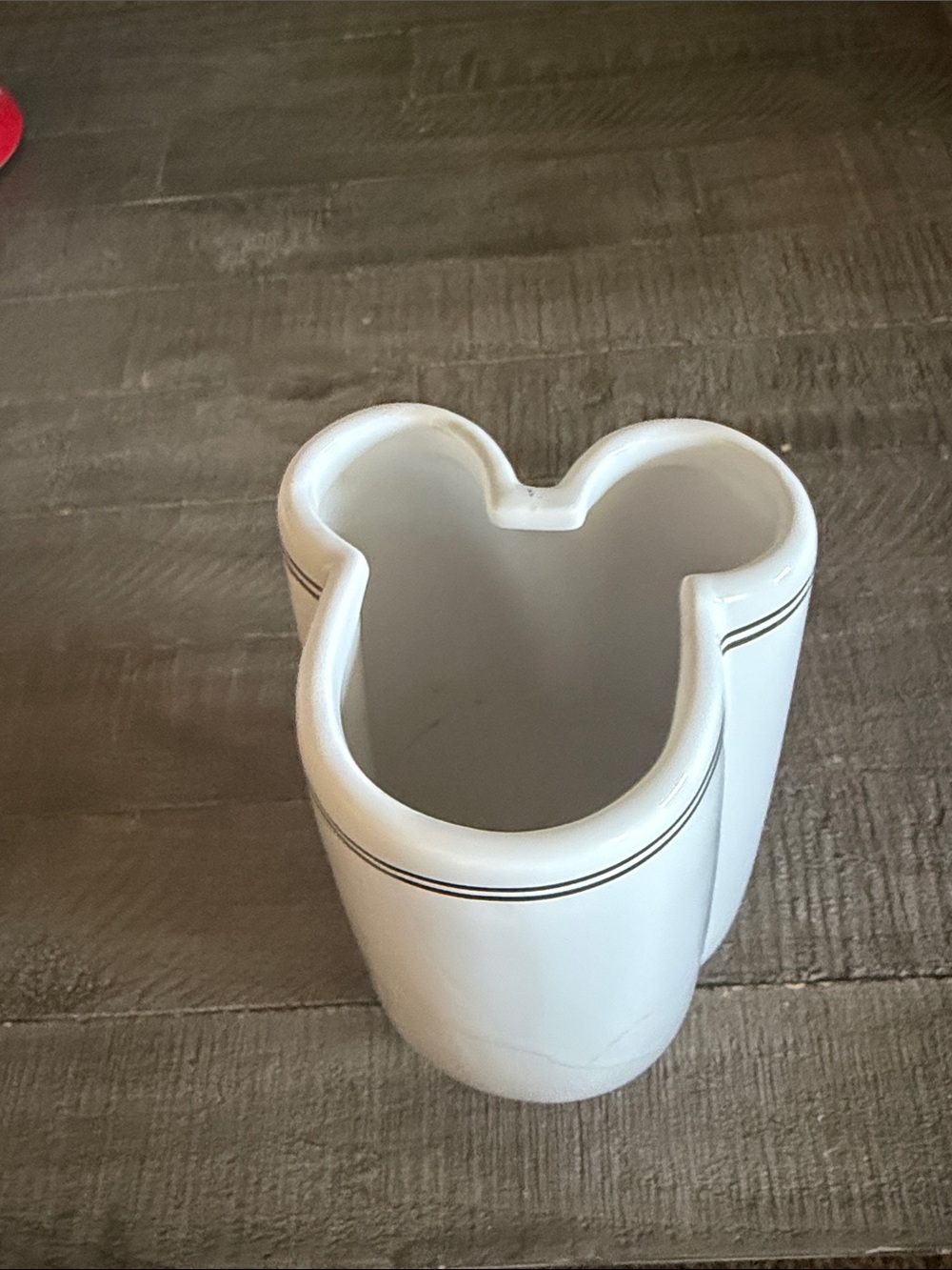 Disney White Mickey Head Ceramic Vase with Gold Trim